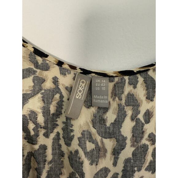 ASOS Leopard Print Wrap Dress Size 10 - Picture 7 of 8